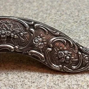 Antique Victorian Repousse Silver Plated? Curved Clothes Brush or Hair brush unbranded | Accessories | Antique Victorian Repousse Silver  main image 2